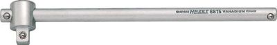 HAZET Quergriff mit Gleitstück 8815, Vierkant 3/8 Zoll, L 198 mm, CV-Stahl, verchromt, poliert, DIN 3122, ISO 3315