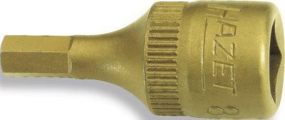 HAZET Steckschlüsseleinsatz 8501, 1/4 Zoll, Innen-6-kant SW 2,5 mm, CV-Stahl, TIN-beschichtet, DIN 7422