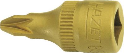 HAZET Steckschlüsseleinsatz 8507, 1/4 Zoll PZ3, L 28 mm, CV-Stahl, TIN-beschichtet, ISO 8764-1