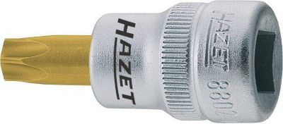 HAZET Steckschlüsseleinsatz 8802-T15, 3/8 Zoll, SW T30, L 43,5 mm, 6-kant, TIN-beschichtet, Sonderstahl