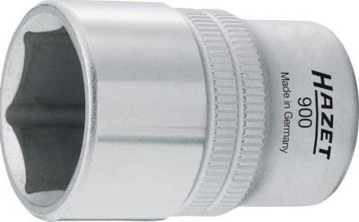 HAZET Steckschlüsseleinsatz 900-8, 1/2 Zoll, SW 8 mm, L 38 mm, 6-kant, CV-Stahl, verchromt, DIN 3124/ISO 2725-1