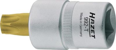 HAZET Steckschlüsseleinsatz 992, 1/2 Zoll, T20, L 55 mm, TIN-beschichtet, Sonderstahl