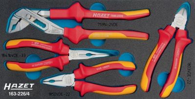 HAZET Werkzeugmodul 163-226/4, Zangensatz 4-teilig, schutzisoliert, B 342 x T 172 mm
