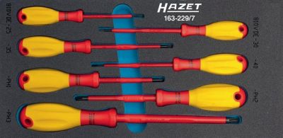 HAZET Werkzeugmodul 163-229/7, Schraubendreher-Satz, Kreuzschlitz PH, Schlitz SW 0,4x2,5-0,8x4 mm, Elektriker isoliert