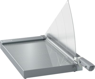 Hebelschneider Leitz Precision Office Pro A4+, bis A4, bis 25 Blatt, beleuchtete Schneidkante, Ableselineal, Klingenschutz, Edelstahl und Glas
