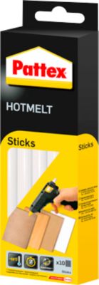 Heißklebepatronen Pattex® Hotmelt, geeignet für Heißklebepistolen, Schmelztemperatur 200°C, B 68 x T 200 x H 28 mm, transparent, 10 Stück