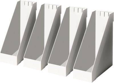 HELIT Stehsammler, extra breit, Polystyrol, 4 Stück lichtgrau