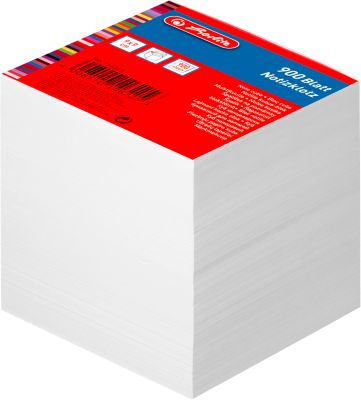 Herlitz Notizklotz, holzfreies Papier, weiß, 900 Blatt