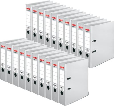 herlitz Ordner maX.file protect, DIN A4, Rückenbreite 80 mm, 20 Stück, weiß