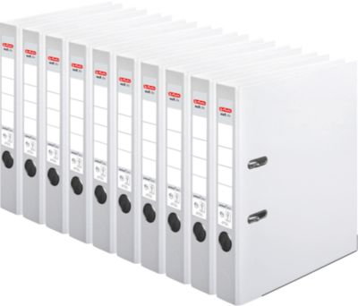 herlitz Ordner maX.file protect plus, DIN A4, Rückenbreite 50 mm, 10 Stück, weiß