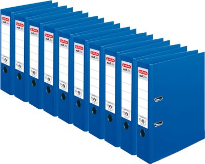 herlitz Ordner maX.file protect plus, DIN A4, Rückenbreite 80 mm, 10 Stück, blau
