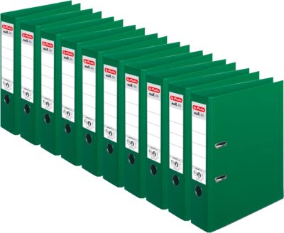 herlitz Ordner maX.file protect plus, DIN A4, Rückenbreite 80 mm, 10 Stück, grün