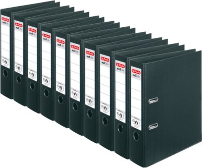 herlitz Ordner maX.file protect plus, DIN A4, Rückenbreite 80 mm, 10 Stück, schwarz