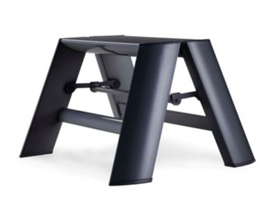 Hockerleiter Metaphys Lucano Black, 1 Stufe, bis 100 kg, zusammenklappbar, B 155 x H 280 mm, Aluminium, schwarz