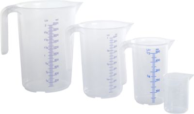 Huenersdorff Messkannen-Set, 4-tlg.,Polypropylen transparent, offener Griff