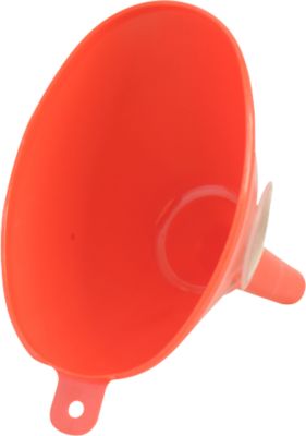 Huenersdorff Trichter, mit Entlüftungsrippe und Edelstahl-Sieb, Polyethylen (HD-PE), 660 ml, rot
