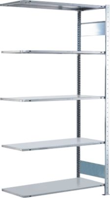Insteekstelling MULTIplus150 Express - aanbouwsectie - B 1000 x D 300 x H 2000 mm - 5 legborden - draagvermogen 150 kg - staal - verzinkt