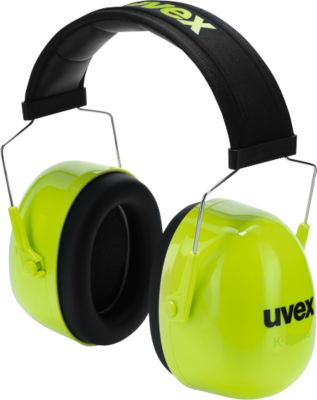 Kapselgehörschutz uvex K4, Memory-Schaum, SNR 35 dB, EN 352-1, längenverstellbar, Kopfbandpolster, neonlime