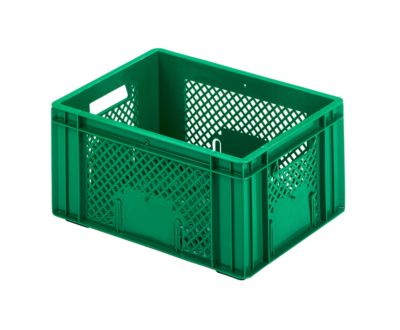 Kasten im EURO-Mass, L 400 x B 300 mm, ohne Deckel, Inhalt 16 l, grün