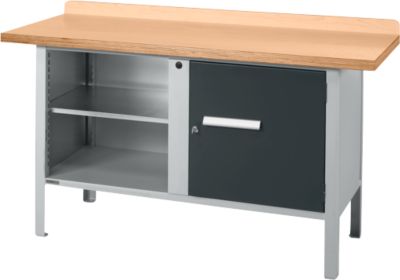 Kastenwerkbank Schäfer Shop Select PWi 150-1, Buche Multiplexplatte, bis 750 kg, B 1500 x T 700 x H 840 mm, Anthrazit