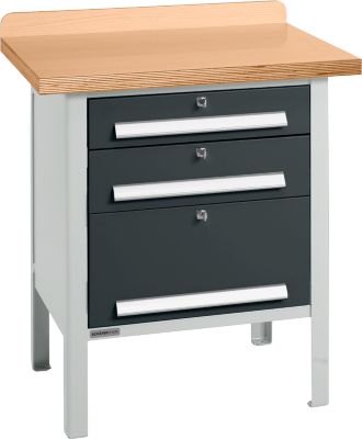 Kastenwerkbank Schäfer Shop Select PWi 75-7, Buche-Dekor Multiplexplatte, bis 750 kg, B 750 x T 700 x H 840 mm