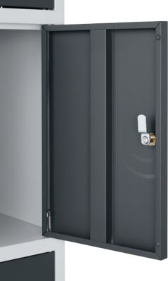 Kastzuil, met cilinderslot, blank aluminiumkleurig/antraciet