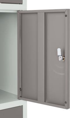 Kastzuil, met cilinderslot, lichtgrijs/platina grijs