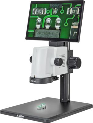 KERN Videomikroskop OIV-345, 12" LC-Display, 1920 x 1080 px, 5 MP Kamera, Zoomfunktion 0,7-4,5 x, Click-Stopp, HDMI/USB, Netzbetrieb