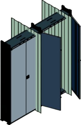 Kit de montage pour les portes à charnières du système de rayonnage sans vis R 3000/4000, boulons et écrous.