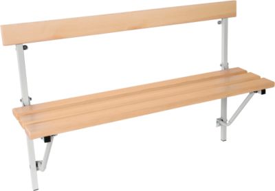 Klappbank, Holz, 1200 mm breit, lichtgrau (RAL 7035)