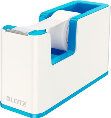 Klebefilmabroller Leitz WOW, ergonomisch, für Klebebandrollen mit B 19 mm x L 33 m, inkl. Klebeband, recycelbarer ABS-Kunststoff, weiß/blau