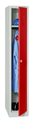 Kledinglocker, B 300 x H 1800 mm lichtgrijs/lichtgrijs RAL 7035/3000 draaigrendelslot