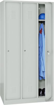 Kledinglocker met 2 compartimenten - stalen - B 1118 x D 500 x H 1800 mm - sokkel - draaigendelslot - lichtgrijs