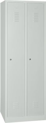 Kleiderspind, 2 Türen, B 800 x H 1800 mm, Zylinderschloss, lichtgrau