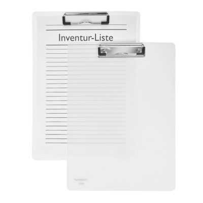 Klemmbrett DIN A4,  Klemme mit schützenden Kunststoffecken, PP, transparent matt