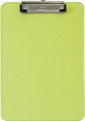 Klemmbrett MAUL, DIN A4, mit Aufhängeöse, 318 x 226 x 15 mm, Kunststoff, neongrün-transparent