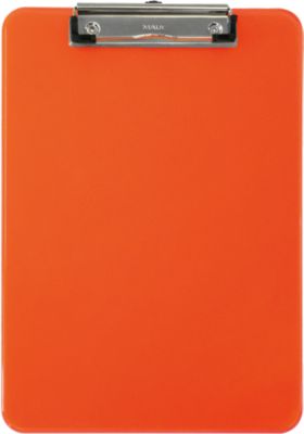Klemmbrett MAUL, DIN A4, mit Aufhängeöse, 318 x 226 x 15 mm, Kunststoff, neonorange-transparent