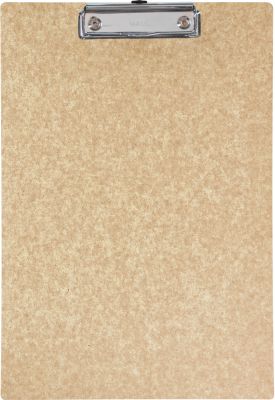 Klemmbrett Maul MAULbalance, A4-Hochformat, Klemmweite 8 mm, individualisierbar, aufhängbar, L 325 x B 225 x H 14 mm, Karton, recycelbar, braun