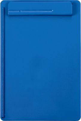 Klemmbrett MAUL MAULgo Recycling, A4, Klemmweite 8 mm, mit Papieranschlag links & Cliphalter für Schreibgeräte, 90 % Recycling-Kunststoff, blau