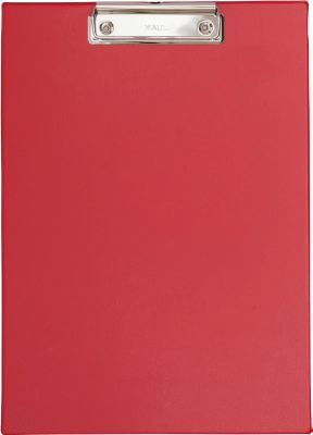 Klemmbrett Maul MAULpoly, A4-Hochformat, Klemmweite 8 mm, aufhängbar, L 320 x B 230 x H 13 mm, Karton/Polypropylen, recycelbar, rot