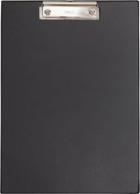 Klemmbrett Maul MAULpoly, A4-Hochformat, Klemmweite 8 mm, aufhängbar, L 320 x B 230 x H 13 mm, Karton/Polypropylen, recycelbar, schwarz