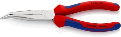KNIPEX Flachrundzange 200 mm, 40° Winkel, verchromt, Vanadin-Elektrostahl, Mehrkomponenten-Griff