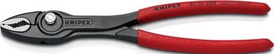 KNIPEX Frontgreifzange TwinGrip, L 200 mm, schwarz atramentiert, polierter Kopf, Kunststoffgriff, 5-fach verstellbar