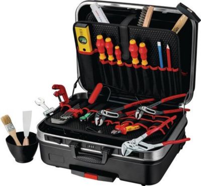KNIPEX Werkzeugkoffer Big Basic Move, f. Sanitär- und Heizungsinstallation, 31-tlg. Werkzeug, B 515 x T 430 x H 280 mm, ABS-Kunststoff, schwarz
