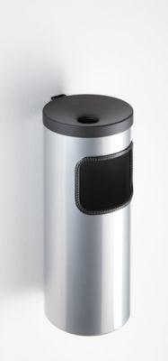 Kombi-Ascher, Abfall-Volumen von 5,6 l, flammenhemmend, Kippvorrichtung, inkl. Montagematerial, Ø 180 x H 400 mm, Metall, silber