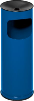 Kombi-Ascher VAR, rund, 17 l, für Innen & Außen, mit Sieb & Kantenschutz, Ø 250 x H 610 mm, Stahlblech, enzianblau