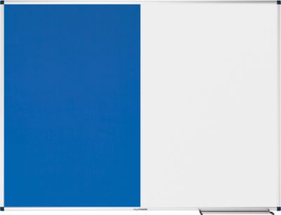 Kombiboard Legamaster UNITE, Pinboard & Whiteboard, B 1200 x T 12,6 x H 900 mm, Markerablage, lackierter Stahl & Filz, weiß & blau