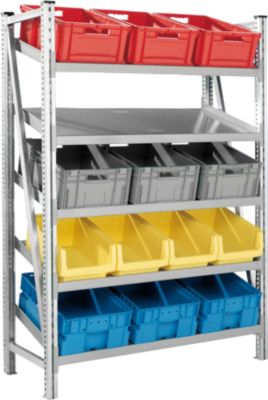 Komplettregal R 7000, 5 schräge Fachebenen, T 500 x B 995 mm