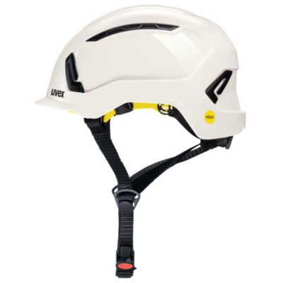 Kopfschutz Uvex pronamic alpine Mips®, EN 397 und EN 12492, Mips® Gehirnschutzsystem, grössenverstellbar, Euroslot-Aufnahmen und Halteklammern, weiss