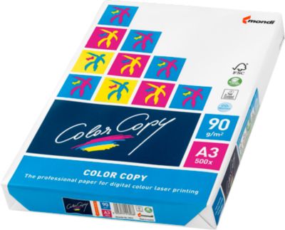 Kopierpapier Mondi Color Copy, DIN A3, 90 g/m², reinweiß, 1 Paket = 500 Blatt